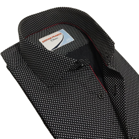 Black Ostrich Dots in Silken Touch