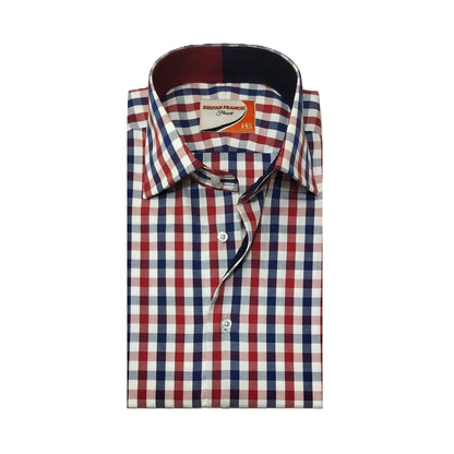 Royal Red & Navy Breeze Checks Shirt - RnB1002